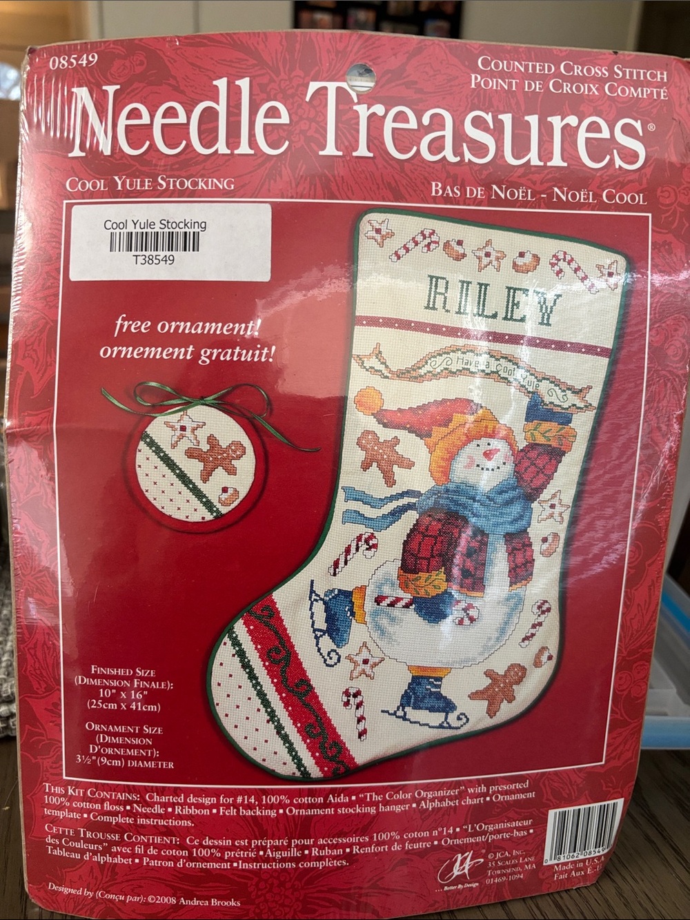 Needle Treasures "Cool Yule" Cross Stitch Stocking Kit - 2008 NWT